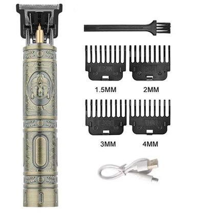 Cordless Barber Clipper Set Vintage T9 Hair Clippers for Men Hair Cutting Machine Kit T-Blade Trimmer Combo Mens Beard Shaver