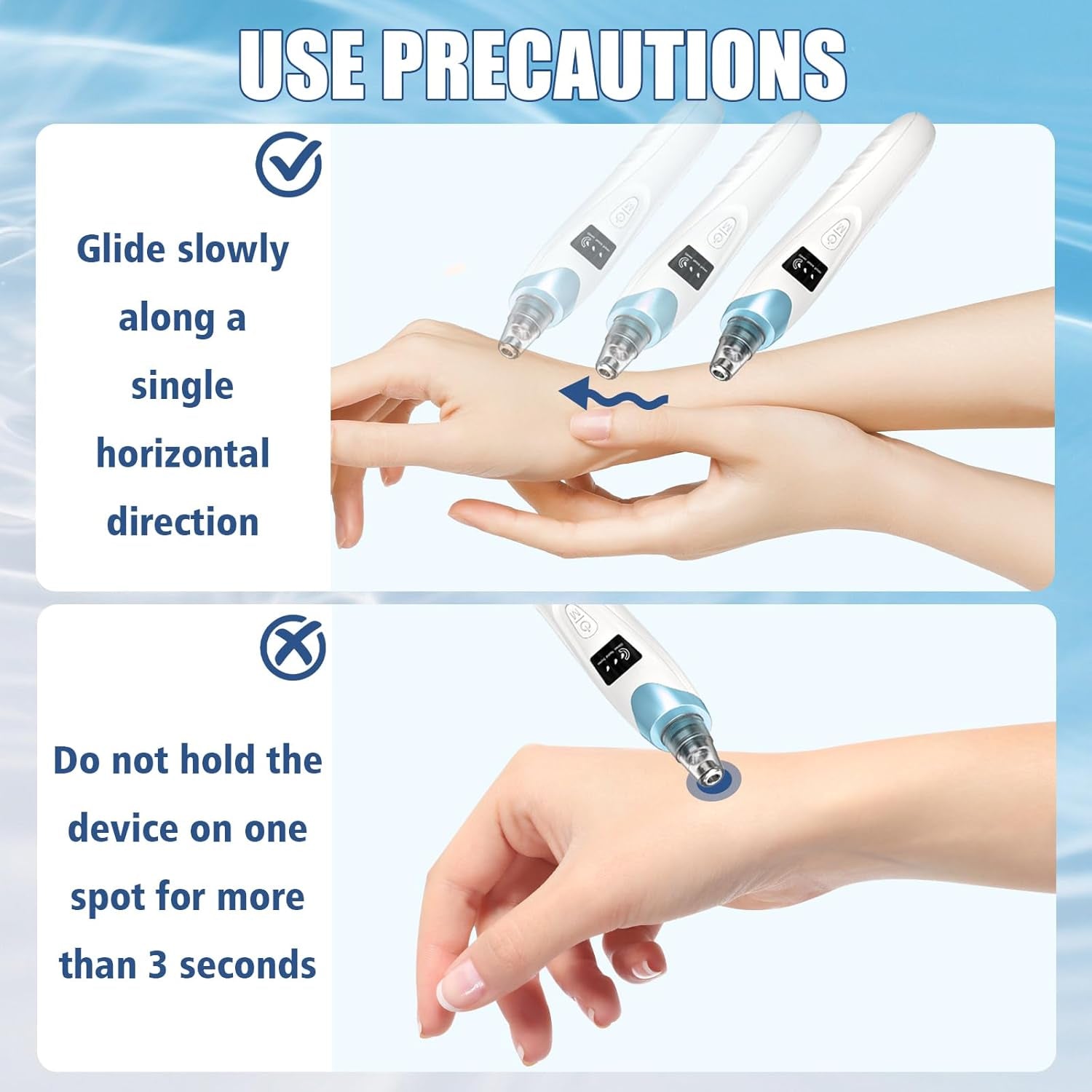 Blackhead Remover Pore Vacuum,With Nose Brush & Blackhead Needle Set, 3 Adjustable Suction Levels 5 Suction Power,5 Probes USB Rechargeable Pore Cleaner for Facial Deep Cleansing (Blue)