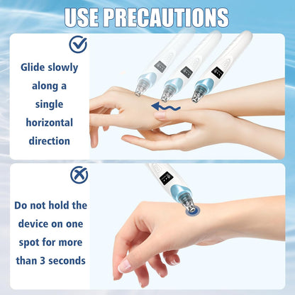 Blackhead Remover Pore Vacuum,With Nose Brush & Blackhead Needle Set, 3 Adjustable Suction Levels 5 Suction Power,5 Probes USB Rechargeable Pore Cleaner for Facial Deep Cleansing (Blue)