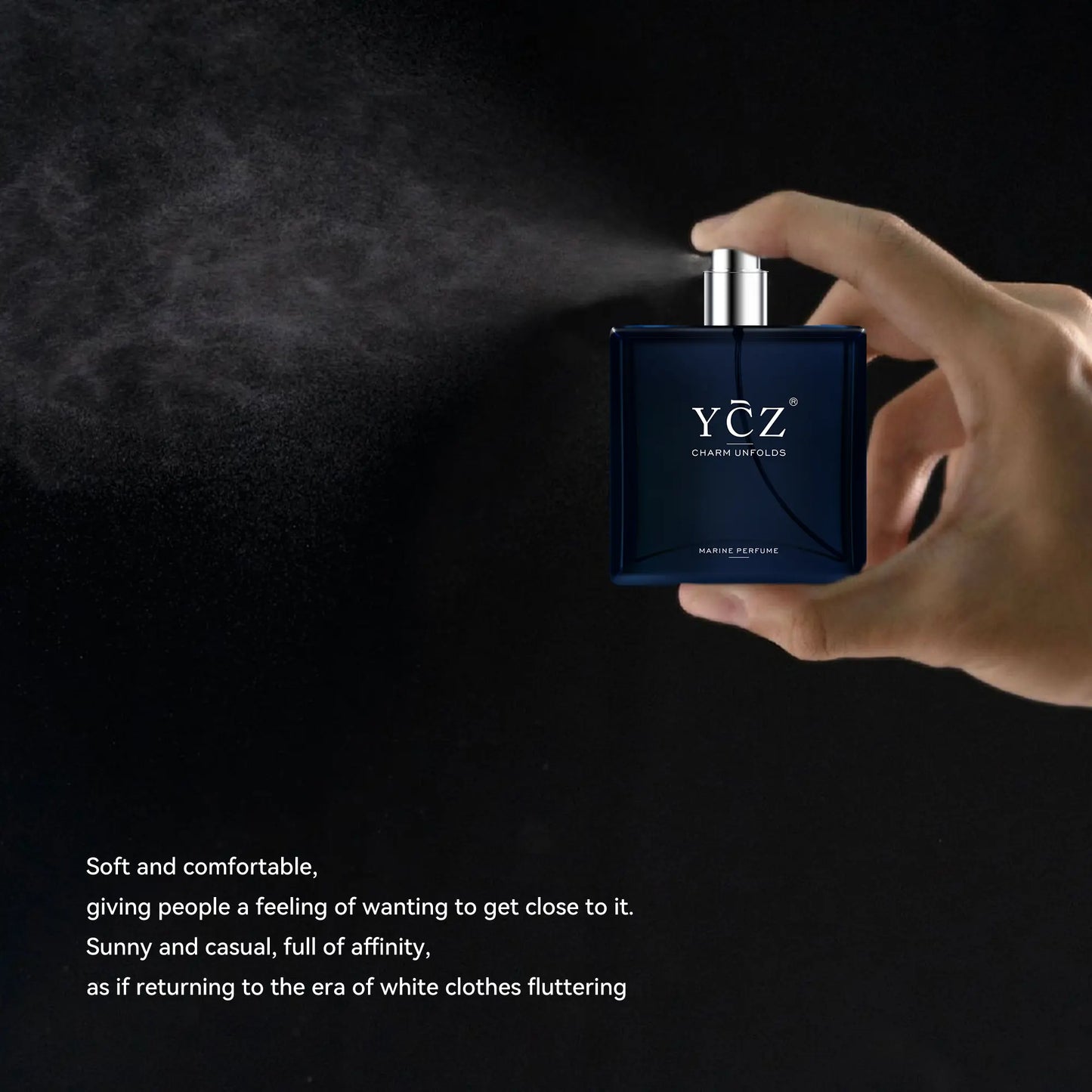 YCZ Midnight Marine Eau De Parfum 50Ml Unisex | Aromatic Aquatic Ocean Fresh Woody Perfume with Bergamot Coconut Amber | Long Lasting Luxury Arabian Fragrance for Men Women | Premium Gift