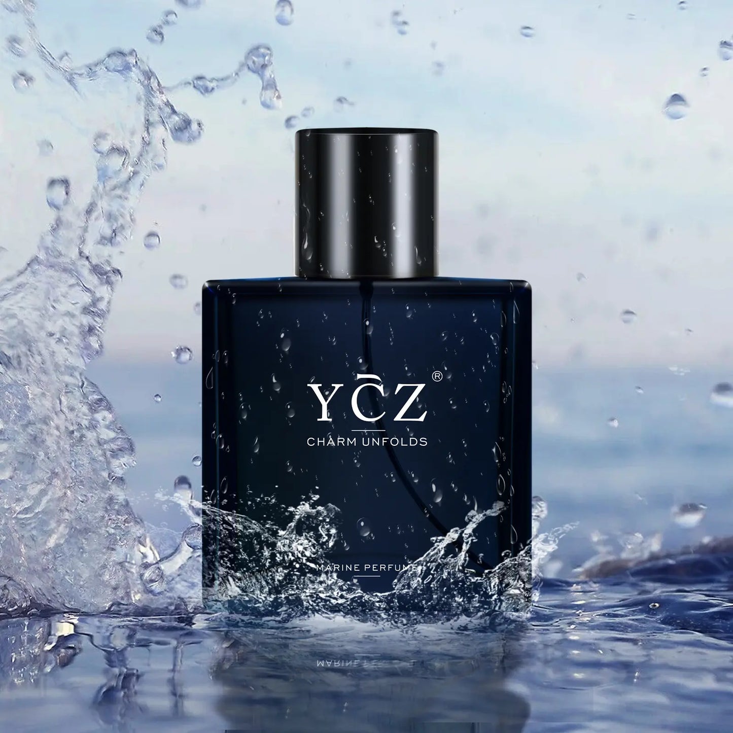 YCZ Midnight Marine Eau De Parfum 50Ml Unisex | Aromatic Aquatic Ocean Fresh Woody Perfume with Bergamot Coconut Amber | Long Lasting Luxury Arabian Fragrance for Men Women | Premium Gift